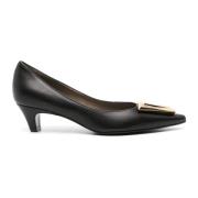 Zwarte Moon Pumps met Gouden Logo Roberto Festa , Black , Dames