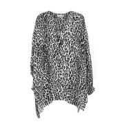 Leopard Print Oversized T-Shirt Faith Connexion , Black , Dames