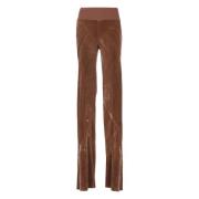 Bruine Velvet Elastische Taille Broek Rick Owens , Brown , Dames