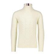 Stijlvol Ecru Wol Coltrui Tommy Hilfiger , Beige , Heren