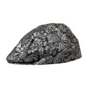 Bloemen Jacquard Newsboy Cap Dolce & Gabbana , Black , Heren