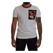 Elegante witte katoenen T-shirt Dolce & Gabbana , White , Heren