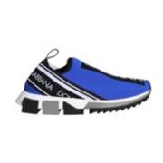 Blauw Zwart Lage Top Logo Sneakers Dolce & Gabbana , Blue , Heren