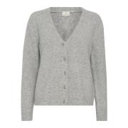 Zachte Gebreide Vest Grijs Melange Kaffe , Gray , Dames