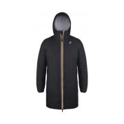 Lange Waterdichte Parka met Fleece Voering K-Way , Black , Dames