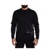 Geborduurd Logo Pullover Trui Zwart Dolce & Gabbana , Black , Heren