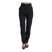 Premium Wool Tapered Pants Dolce & Gabbana , Black , Dames