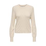 Life LS Structure O-Neck C: Birch Only , Beige , Dames