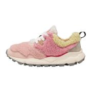 Synthetic and suede sneakers Pampas Woman Flower Mountain , Pink , Dam...