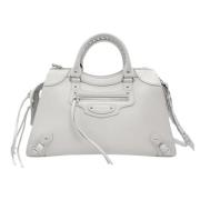 Pre-owned Leather handbags Balenciaga Vintage , White , Dames