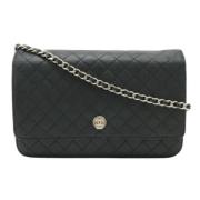 Pre-owned Leather chanel-bags Chanel Vintage , Black , Dames