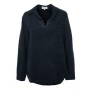 Langemouw Pullover Tuniek met Klassieke Kraag Bella Dahl , Blue , Dame...