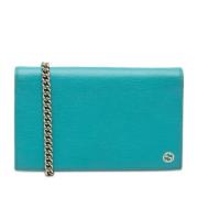 Pre-owned Leather crossbody-bags Gucci Vintage , Blue , Dames