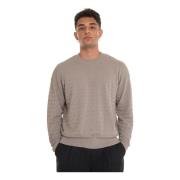 Logo Ronde Hals Pullover Licht Stof Emporio Armani , Gray , Heren