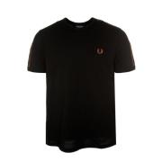 Sportief T-shirt met lauwerkransdetails Fred Perry , Black , Heren