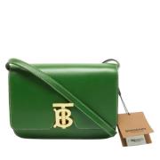 Pre-owned Leather shoulder-bags Burberry Vintage , Green , Dames