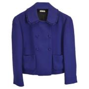 Pre-owned Wool outerwear Miu Miu Pre-owned , Blue , Dames