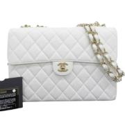 Pre-owned Fabric shoulder-bags Chanel Vintage , White , Dames