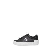 Zwarte Flatform Veterschoenen Calvin Klein , Black , Dames