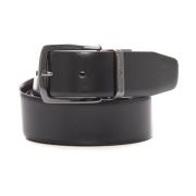 Verstelbare Omkeerbare Logogesp Leren Riem Emporio Armani , Black , He...