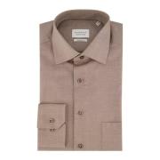 Beige Business Overhemd Jurk Katoen Eterna , Beige , Heren