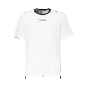 Katoenen T-shirt met Geborduurd Logo Dolce & Gabbana , White , Heren