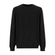 Cashmere Crew-Neck Gebreide Trui Drumohr , Black , Heren