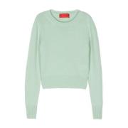 Pastel Groene Ribgebreide Trui Wild Cashmere , Green , Dames