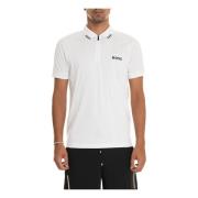 Polo shirt met halve rits Boss , White , Heren