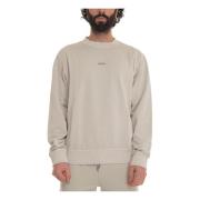 Effen Crewneck Sweatshirt met Logo Boss , Beige , Heren