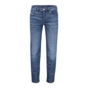 Blauwe Denim Jeans Diesel , Blue , Heren