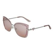 Rosa Vierkante Zonnebril Gespiegeld Verloop Guess , Pink , Dames