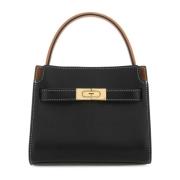 Tweekleurige leren suède handtas Tory Burch , Black , Dames