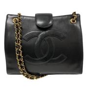 Pre-owned Leather shoulder-bags Chanel Vintage , Black , Dames