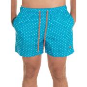 Polka-Dot Boardshort met Logo Details Gallo , Blue , Heren