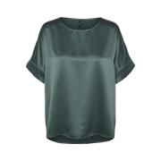 O-Neck Top in Donker Bosgroen Vero Moda , Green , Dames