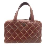 Pre-owned Leather chanel-bags Chanel Vintage , Brown , Dames