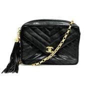 Pre-owned Leather shoulder-bags Chanel Vintage , Black , Dames