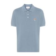 Blauwe Fox Head Polo Shirt Maison Kitsuné , Blue , Heren