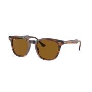 Hawkeye Gestreepte Havana Bruine Zonnebril Ray-Ban , Brown , Unisex