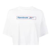 Grafisch Logo T-shirt Reebok , White , Dames