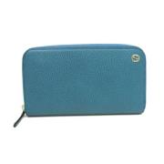 Pre-owned Leather wallets Gucci Vintage , Blue , Dames