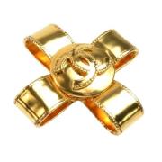 Pre-owned Metal brooches Chanel Vintage , Yellow , Dames