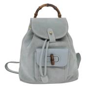 Pre-owned Suede backpacks Gucci Vintage , Blue , Dames