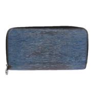 Pre-owned Leather wallets Louis Vuitton Vintage , Blue , Unisex