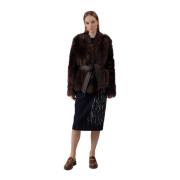 Bontjas Aggravi Aw21 Max Mara Studio , Brown , Dames