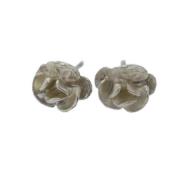 Pre-owned Metal earrings Chanel Vintage , Gray , Dames