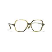 Groene Tortoise Acetaat Bril Chanel , Multicolor , Dames