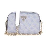 Stijlvolle Mini Crossbody Tas met Logo Guess , Blue , Dames