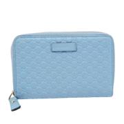 Pre-owned Leather wallets Gucci Vintage , Blue , Dames